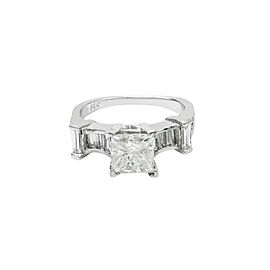 14k White Gold Appx 4 Ct Diamond Ring 4.9 Grams Size 6 Engagement