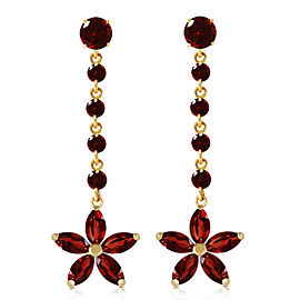 4.8 CTW 14K Solid Gold Stardrop Garnet Earrings