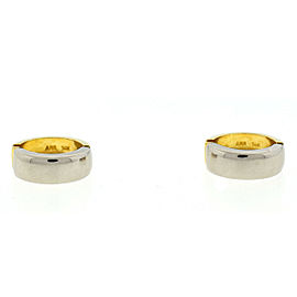 14k Two Tone Small Huggie Hoop Earrings