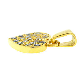 14k Yellow Gold Pave Diamond Heart Pendant