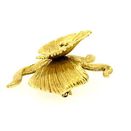 Tiffany & Co. Flower Pin Brooch Large 18k Gold Italy Vintage 3D