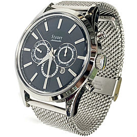 STAUER Day Date Stainless Steel Automatic Watch 46 mm