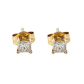 14K Yellow Gold 0.20Ct Diamond Stud Earrings 0.5 Grams