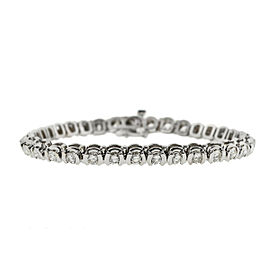 14k White Gold Diamond Tennis Bracelet Approx. 4 Cts.