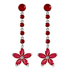 4.8 CTW 14K Solid White Gold Chandelier Earrings Ruby