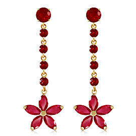 4.8 CTW 14K Solid Gold Chandelier Earrings Ruby