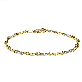 14K Yellow Gold with Diamond "X" Style Bracelet