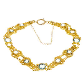 14K Yellow Gold with 4.50ct. Blue Zircon Bracelet