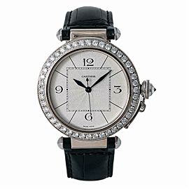 Cartier Pasha 2765 WJ120251 Unisex 18k White Gold Factory Diamond Bezel 42mm