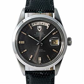 Tudor Vintage Prince Date-Day 7017/0 Men Automatic Grey Dial Watch Steel 37mm