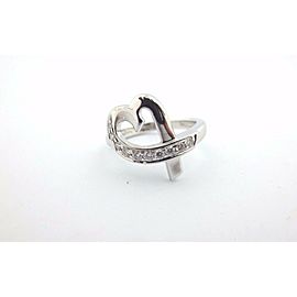 $2200 TIFFANY & CO Paloma Picasso Heart Diamond 18K White Gold Ring Size 8