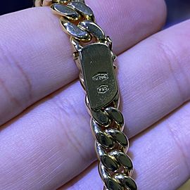 Solid 18k Yellow Gold Cuban Link Bracelet 7.75” 49.7 Grams 8mm