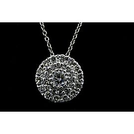 Roberto Coin Classics Diamond Pendant Necklace Circle Pave 18k White Gold 1/2ct