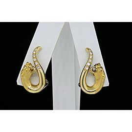 Carrera Y Carrera Panther Diamond Earrings Omega Back 18k Yellow Gold