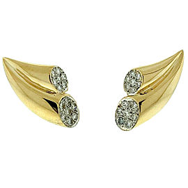 14k Yellow Gold Diamond Wing Earrings Aprox 1.00 ctw