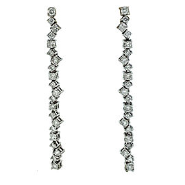 18k White Gold Diamond Drop Earrings Aprox 1.25 CTW