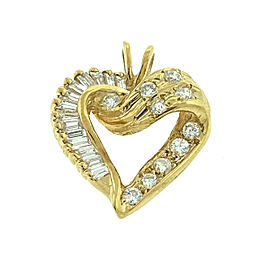 14k Yellow Gold Diamond Heart Pendant Aprox .72ctw