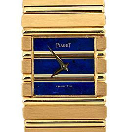 Piaget Polo 7131C701 Lapis Dial 18K Gold Quartz Men's Watch with Box 25mm