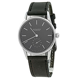 NOMOS Glashutte Orion 326 stainless Exhibition Case Back Mens Watch 34MM