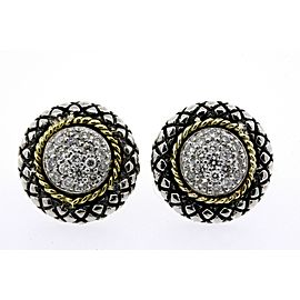 Andrea Candela Diamond Earrings Stud 18k Gold Sterling Silver