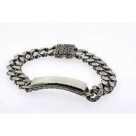 John Hardy ID Bracelet Textured Sterling Silver Classic Chain 7.5"