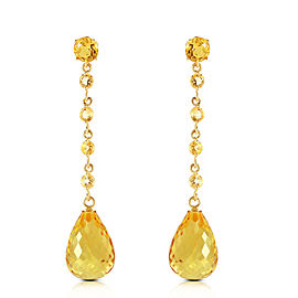 23 CTW 14K Solid Gold New View Citrine Earrings