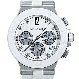 Bvlgari Diagono DG40SCH Unisex Automatic Watch White Dial Chronograph 40MM