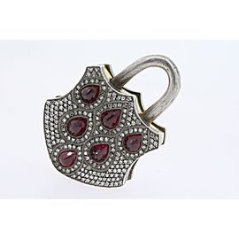 Sevan Bicakci Pendant PadLock Diamonds Ruby 24k Gold Sterling Silver 2011