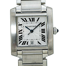 Cartier Tank Francaise 2302 Automatic Stainless Steel 28mm Mens Watch