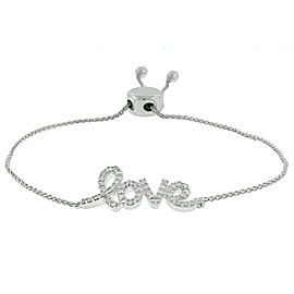 14k White Gold Diamond LOVE Bracelet