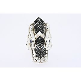 John Hardy Ring Legends Naga Ring Black Sapphire Sterling Silver $1450 size 7