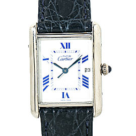 Cartier Mustde Cartier Tank 2414 925 Silver White Dial Unisex Watch 25mm