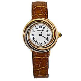 Cartier Trinity 2357 18k Tricolor Gold Bezel Deployment Buckle Ladies Watch 27mm