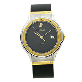 Hublot Classic MDM 1521.2 18K Yellow Gold Bezel Mens Quartz Watch 36MM