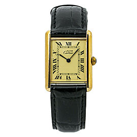 Cartier Tank Vermeil 590005 Unisex Quartz Watch 925 Gold Plated Watch 23MM