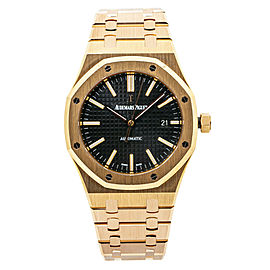 Audemars Piguet Royal Oak 15400OR Rose Gold Black Dial Box&Papers Watch 41mm