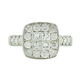 14k White Gold Mosaic Square Diamond Ring