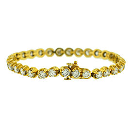 14k Yellow Gold Diamond Tennis Bracelet Aprox. 5.76 ctw