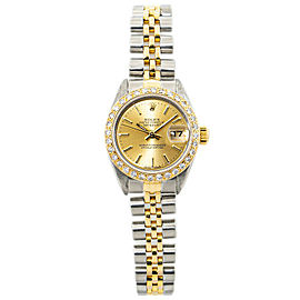 Rolex Datejust 69173 18K Two Tone Diamond Bezel Lady Watch 26MM ServiceCard 201