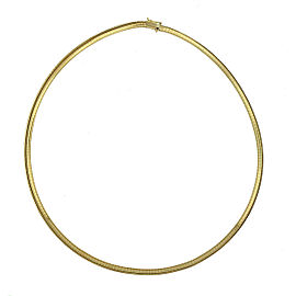 14k Yellow Gold Textured Solid Thin Flat Necklace