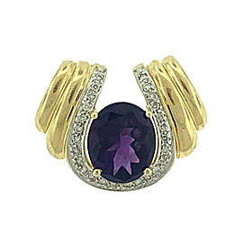 14k Yellow Gold Amethyst/Diamond Pendant