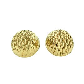 14k Yellow Gold Textured Half Sphere Ladies Earrings