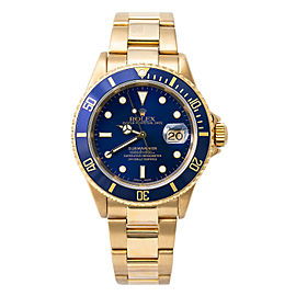 Rolex Submariner 16618 Blue/Purple Dial 18K Yelllow Automatic Men Watch 40mm