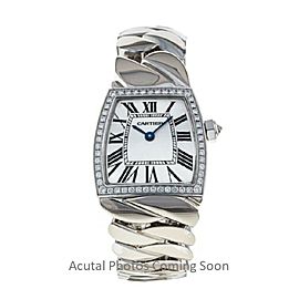 Cartier La Dona 2905 Factory Diamond Tonneau 18kt White Gold Quartz Watch 22mm