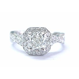 True Cushion Cut NATURAL Diamond Solitaire With Accent Engagement Ring 1.57Ct 14kt