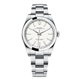 Rolex Oyster Perpetual White Dial NEW Mens Automatic Watch 2020 Card 39M