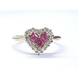 Natural Ruby & Diamond Yellow Gold Jewelry Set Ring & Earrings 1.74Ct 14KT