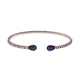 Spark 18K White Gold with Diamond & Sapphire Cuff Bracelet