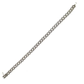 18k White Gold Cuban Link Diamond Ladies Bracelet 1.80 CTW