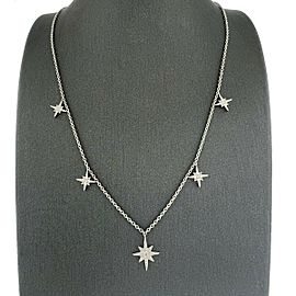 18k White Gold Diamond Star Station Ladies Necklace .50 TCW